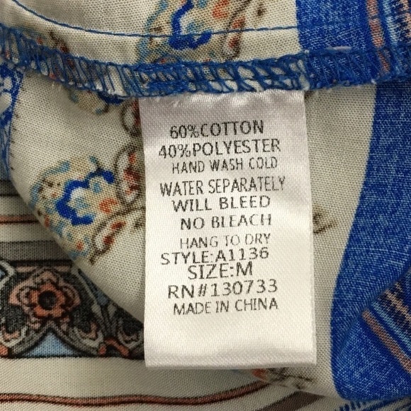 Umgee Blue Boho Crochet & Fringe Trimmed Cami Top Size Medium - Picture 6 of 8